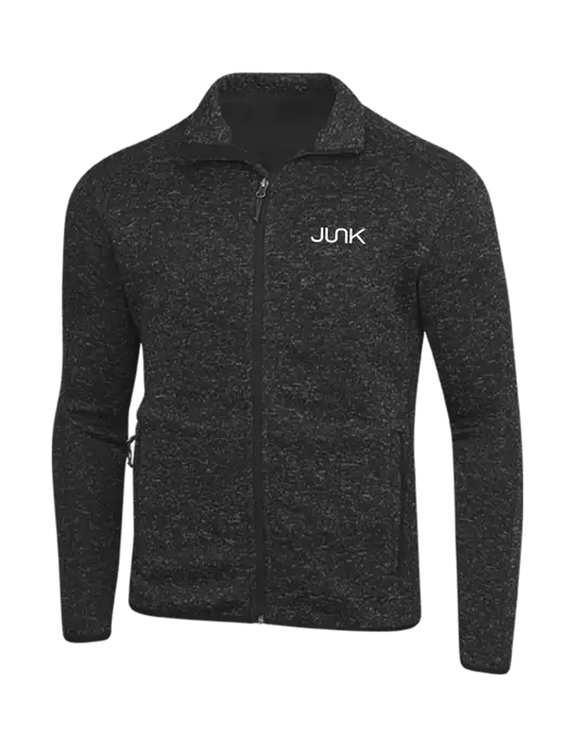 Black Heather Sweater Fleece Jacket w/Junk Logo