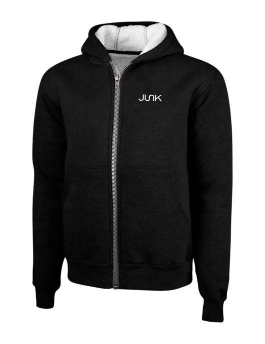 Cornerstone Black Heavyweight Sherpa Lined Hooded Fleece Jacket w/Junk Logo