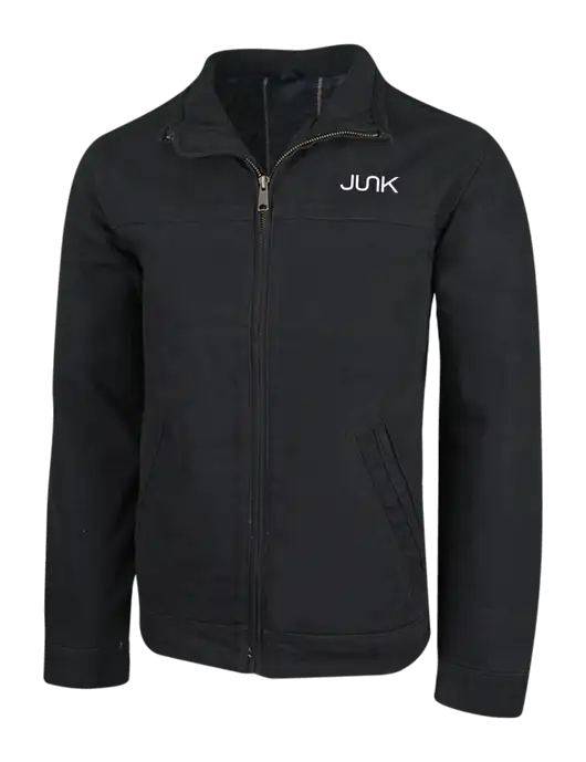 Cornerstone Black Washed Duck Cloth Flannel Lined Work Jacket w/Junk Logo