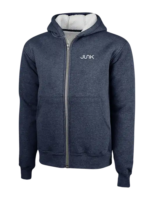Cornerstone Navy Heavyweight Sherpa Lined Hooded Fleece Jacket w/Junk Logo