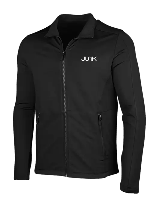 Deep Black Grid Fleece Jacket w/Junk Logo