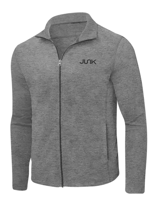 Medium Grey Heather Microfleece Full-Zip Jacket w/Junk Logo