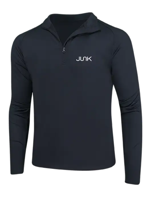 Black Sport Wick Stretch 1/4 Zip Pullover w/Junk Logo