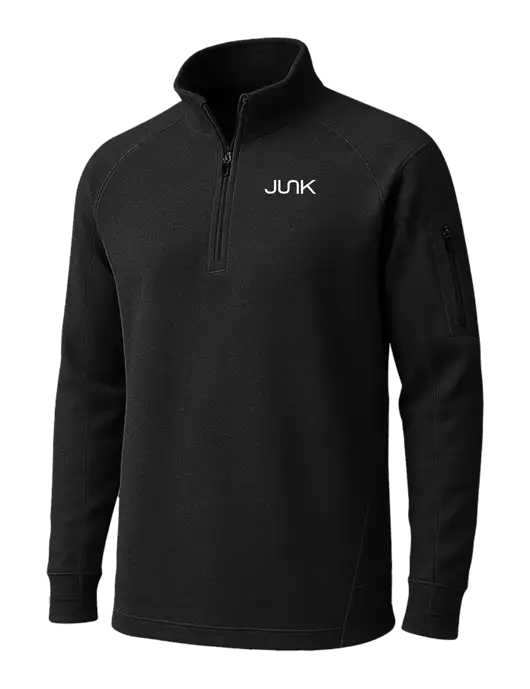 Black Tech Fleece 1/4 Zip Pullover w/Junk Logo