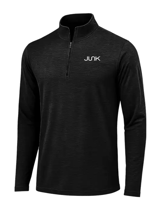 Black Triad Solid Posicharge Tri-Blend Wicking 1/4 Zip Pullover w/Junk Logo