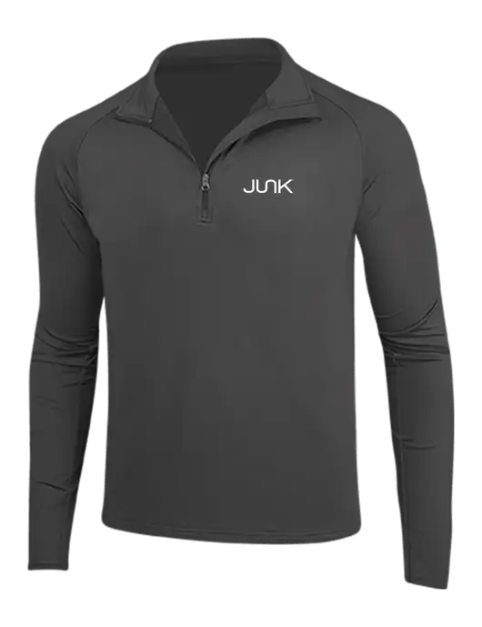 Charcoal Grey Sport Wick Stretch 1/4 Zip Pullover w/Junk Logo