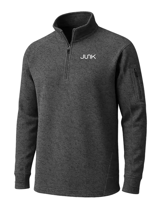 Graphite Heather Tech Fleece 1/4 Zip Pullover w/Junk Logo