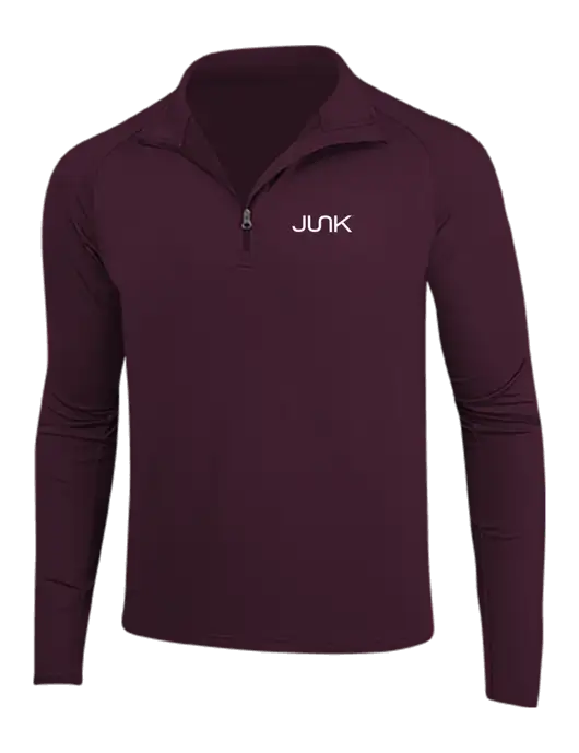 Maroon Sport Wick Stretch 1/4 Zip Pullover w/Junk Logo