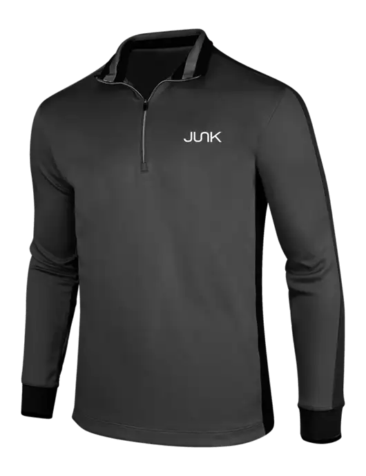 NIKE Anthracite Heather/Black Dry-Fit 1/2 Zip Cover-Up w/Junk Logo