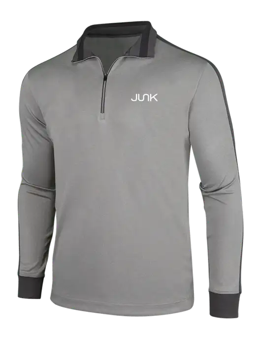 NIKE Athletic Grey/Heather Dark Grey Dry-Fit 1/2 Zip Cover-Up w/Junk Logo