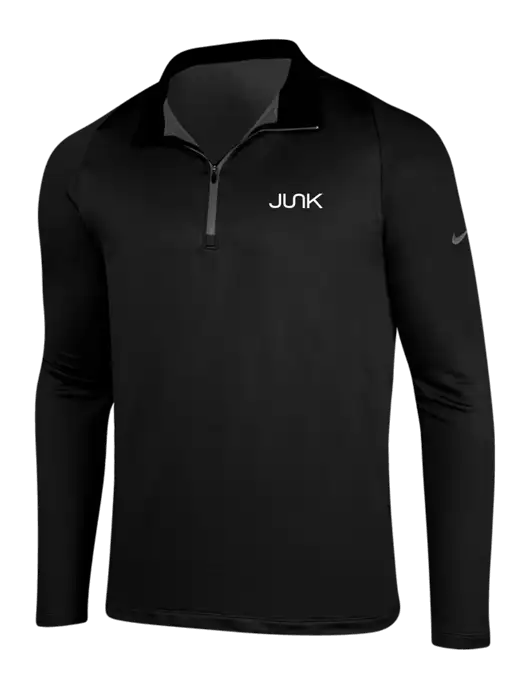 NIKE Black/Dark Grey Dry-Fit Stretch 1/2 Zip Cover-Up w/Junk Logo
