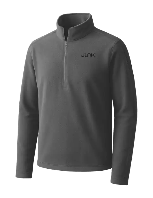Medium Grey Microfleece 1/2 Zip Pullover w/Junk Logo