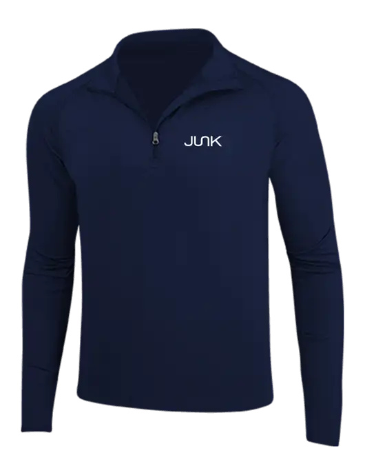 Navy Sport Wick Stretch 1/4 Zip Pullover w/Junk Logo