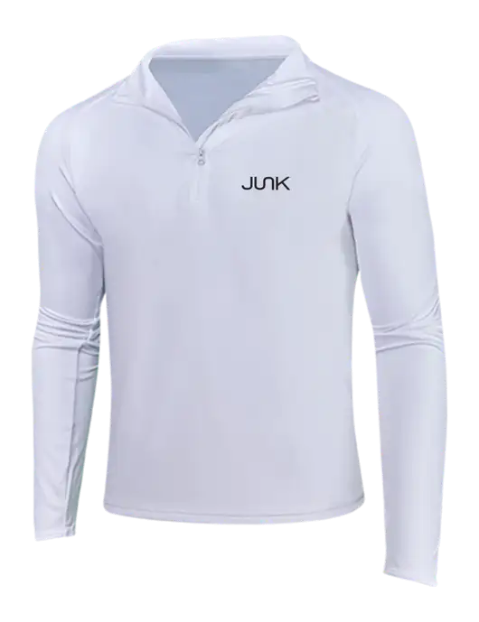 White Sport Wick Stretch 1/4 Zip Pullover w/Junk Logo
