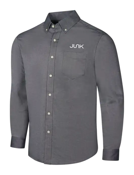 Dark Grey SuperPro Oxford Shirt w/Junk Logo