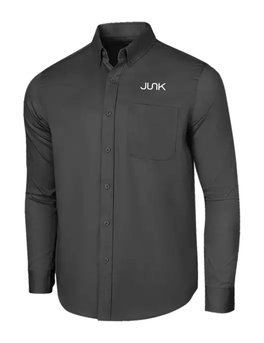 Long Sleeve Dark Grey Superpro React Twill Shirt w/Junk Logo