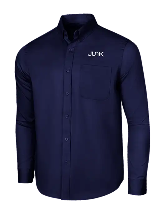 Long Sleeve Navy Superpro React Twill Shirt w/Junk Logo