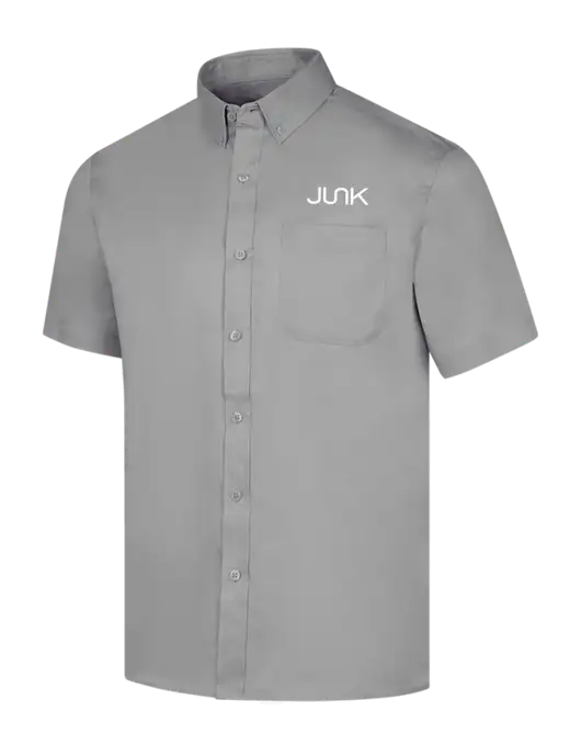 Short Sleeve Light Grey Superpro React Twill Shirt w/Junk Logo