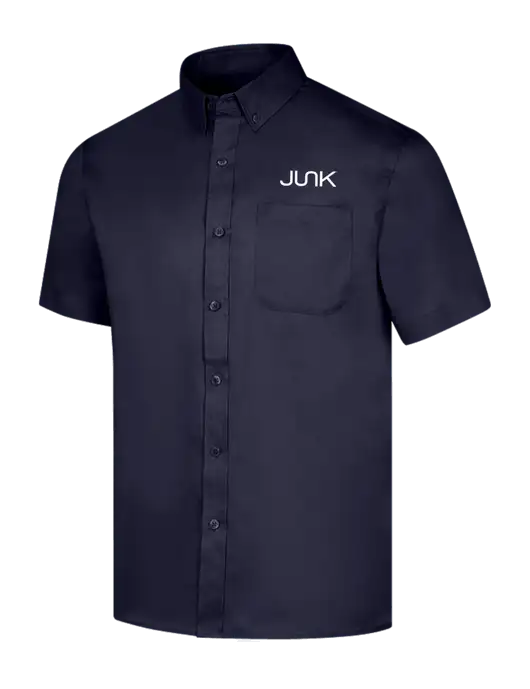 Short Sleeve Navy Superpro React Twill Shirt w/Junk Logo