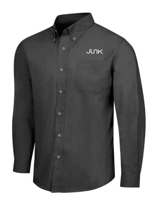 Soft Black Crosshatch Easy Care Shirt w/Junk Logo