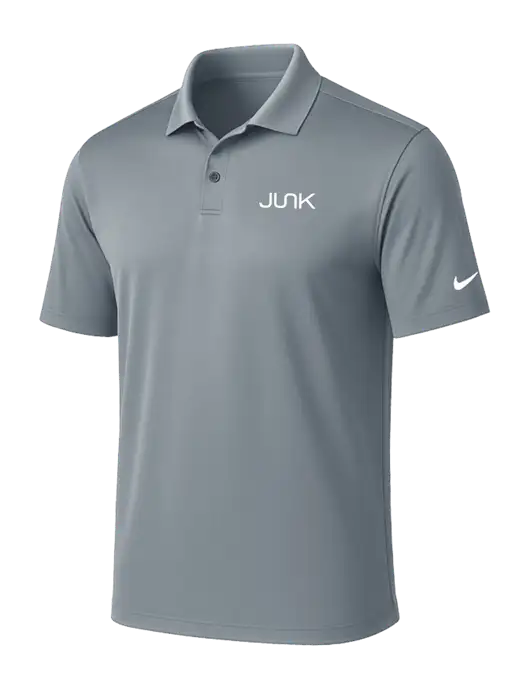 NIKE Medium Grey Victory Solid Polo w/Junk Logo