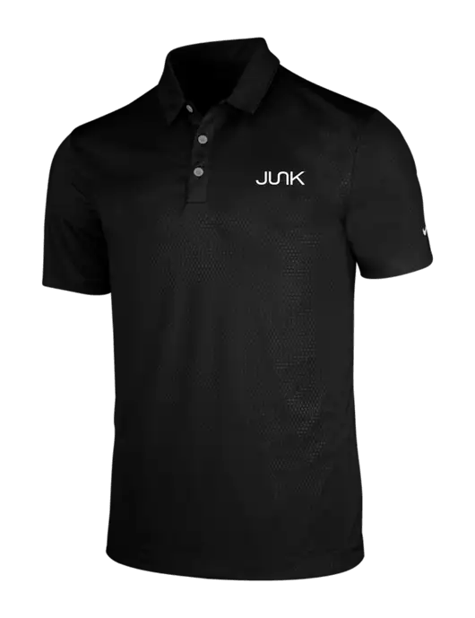 NIKE Black Dri-Fit Embossed Tri-Blade Polo w/Junk Logo