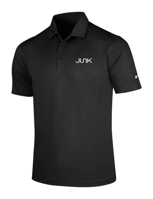 NIKE Black Dri-Fit Vertical Mesh Polo w/Junk Logo