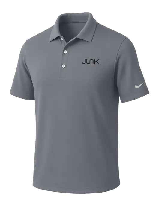 NIKE Medium Grey Dri-Fit Micro Pique Polo w/Junk Logo