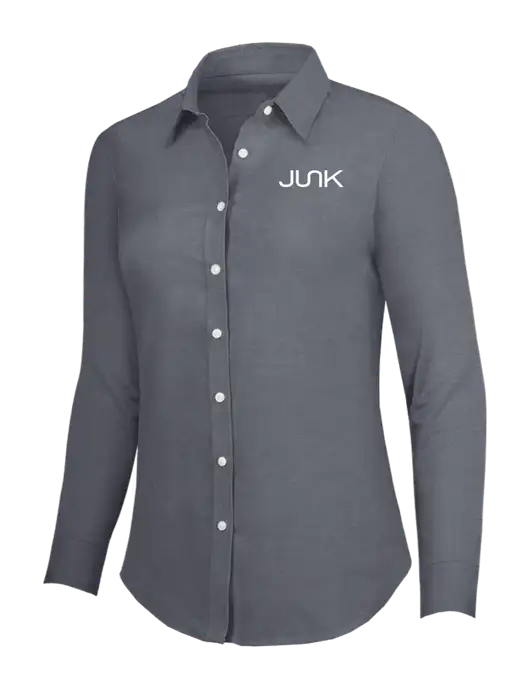 Dark Grey Womens SuperPro Oxford Shirt w/Junk Logo