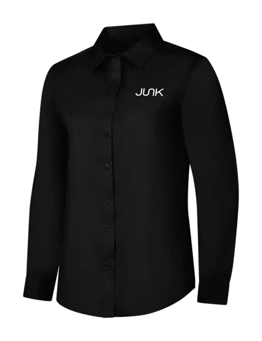 Womens Black Long Sleeve Superpro React Twill Shirt w/Junk Logo