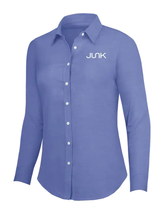 Navy Womens SuperPro Oxford Shirt w/Junk Logo