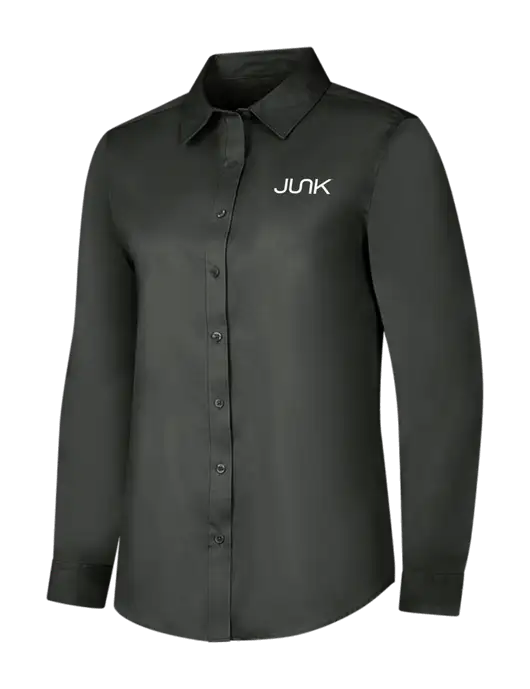 Dark Grey Womens Long Sleeve Superpro React Twill Shirt w/Junk Logo