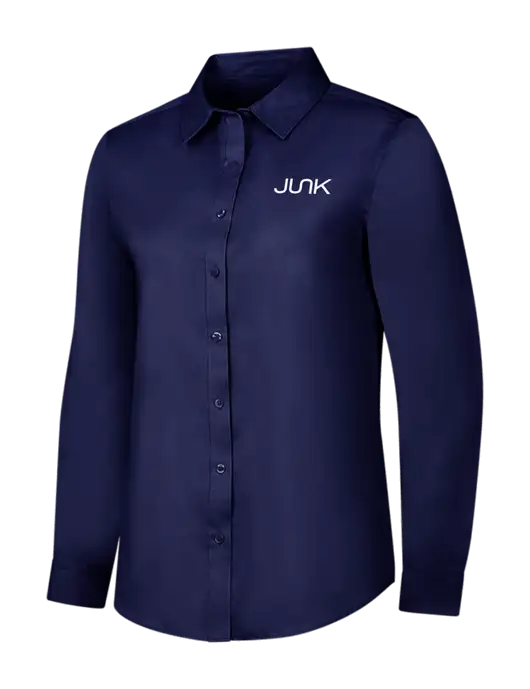 Navy Womens Long Sleeve Superpro React Twill Shirt w/Junk Logo
