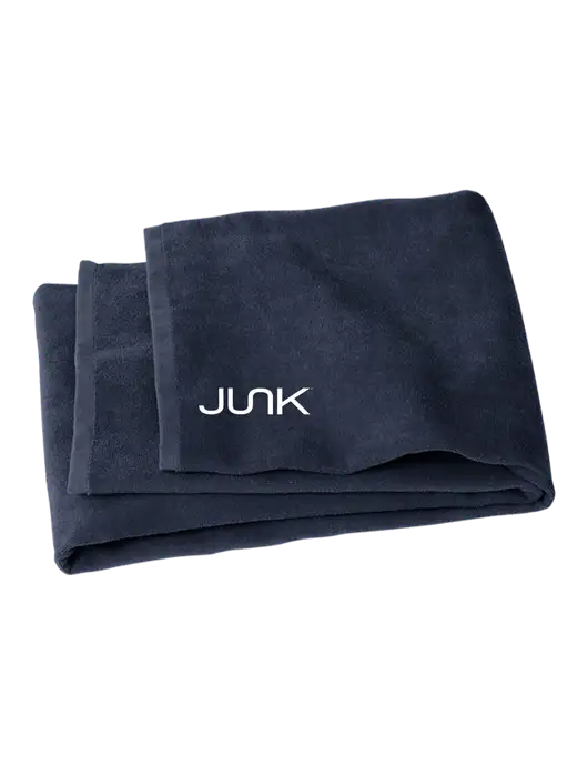 Navy Beach Towel w/Junk Logo