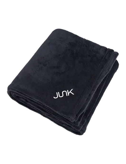 Oversized Deep Black Ultra Plush Blanket w/Junk Logo